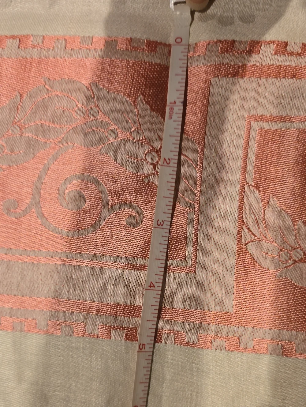 Cream and Coral Border Table Linen Set, 55
